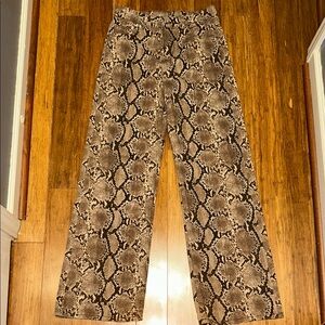 Divided Brown Snake Print Pants Women’s Size 2